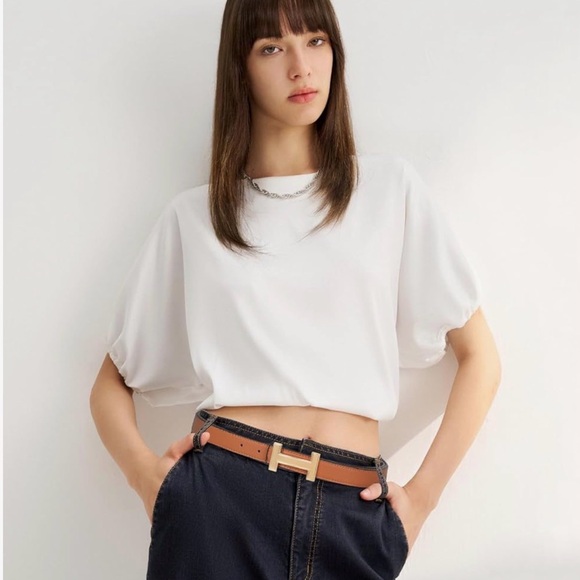 Classic H Gold Logo Reversible Leather Belt Tan/Black main image 5